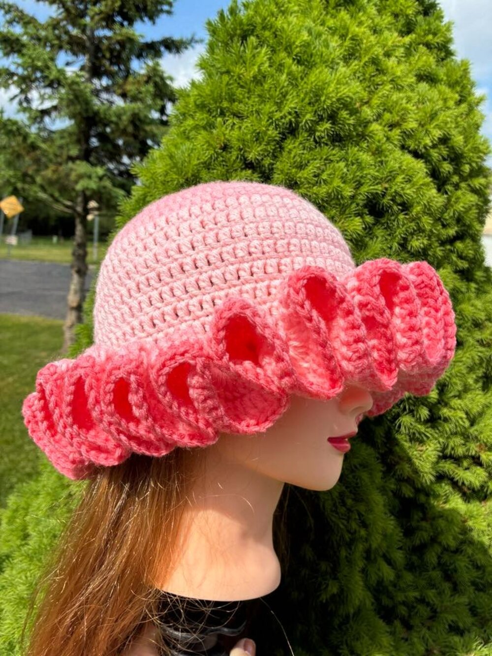 Handmade crochet ruffle hats NEW